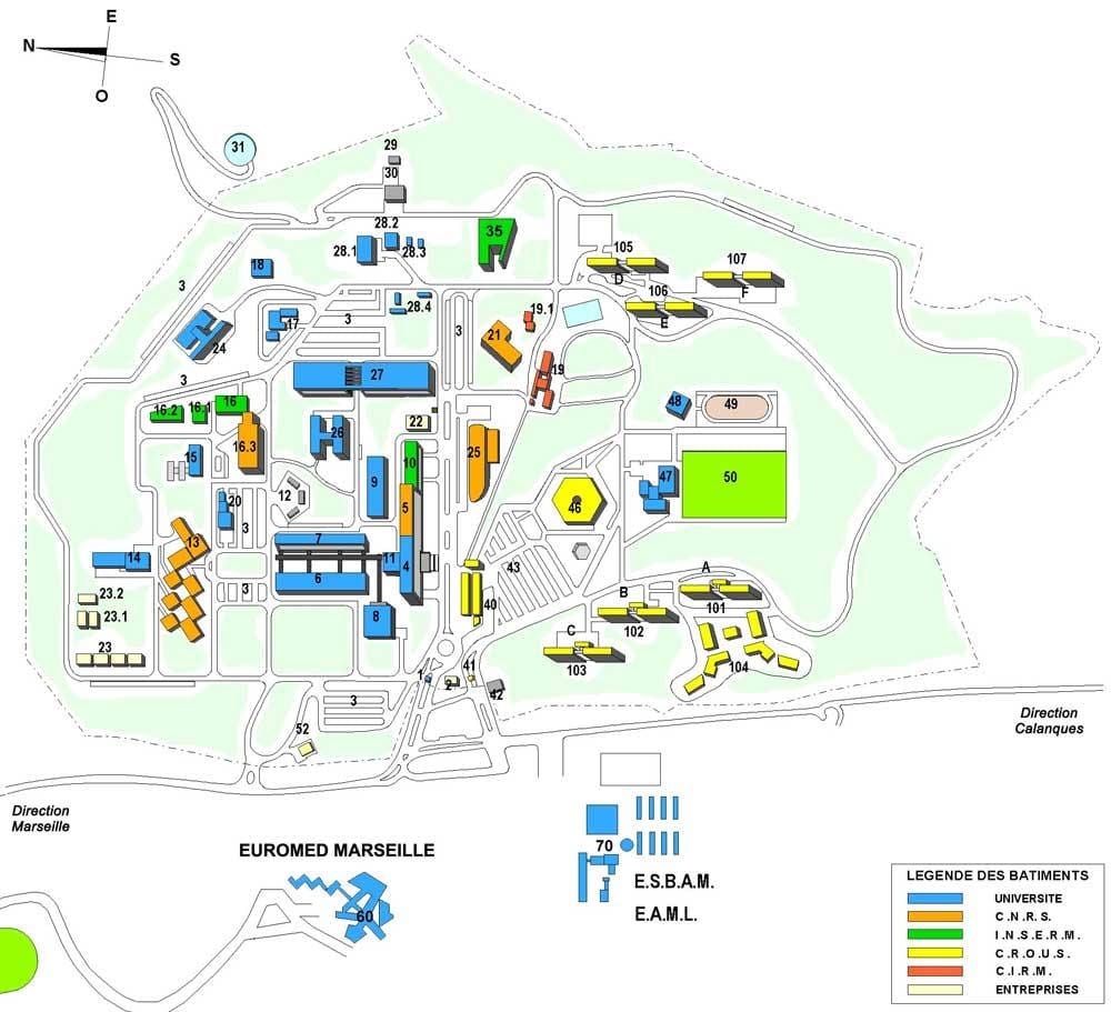 zemljevid Marseille šola