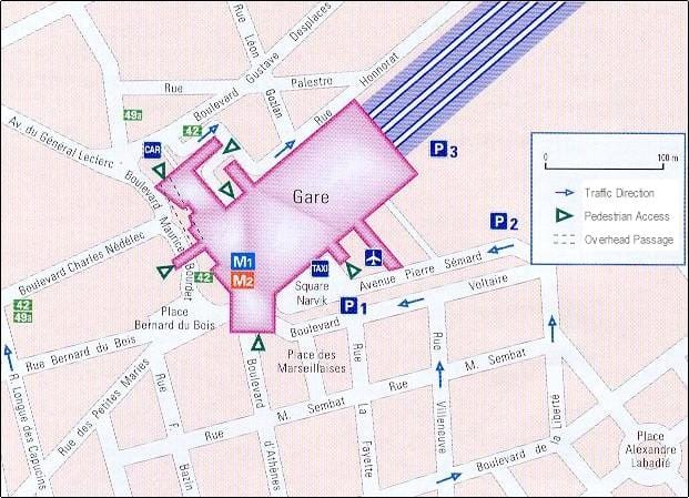 Marseille železniške postaje zemljevid
