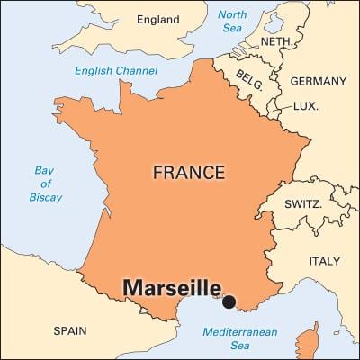 kje je Marseille v franciji zemljevid