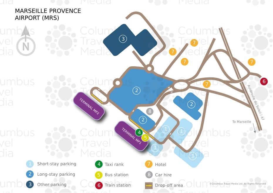 Marseille letališki terminal zemljevid