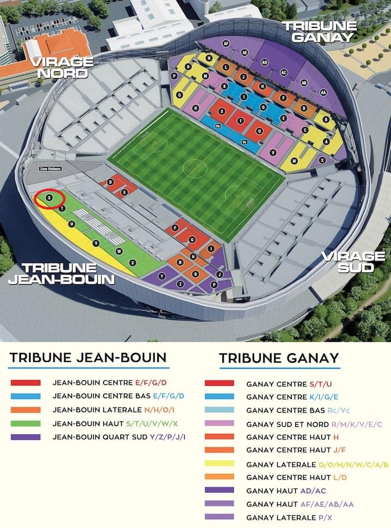 stade velodrome prostor za sedenje zemljevid