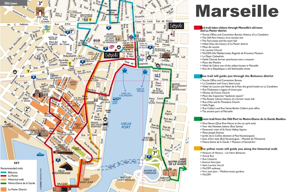 Marseille starem mestnem zemljevidu