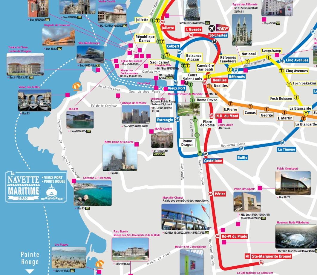 Marseille turistični zemljevid