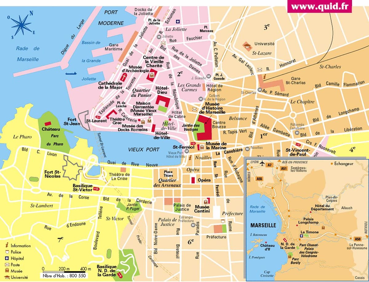 pristanišču Marseille zemljevid