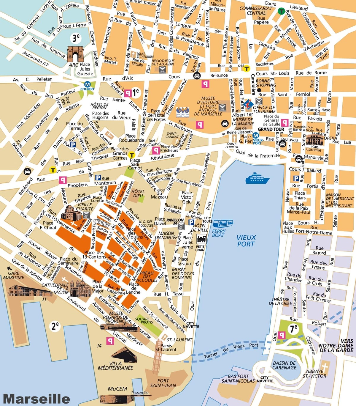 Marseille zemljevid mesta